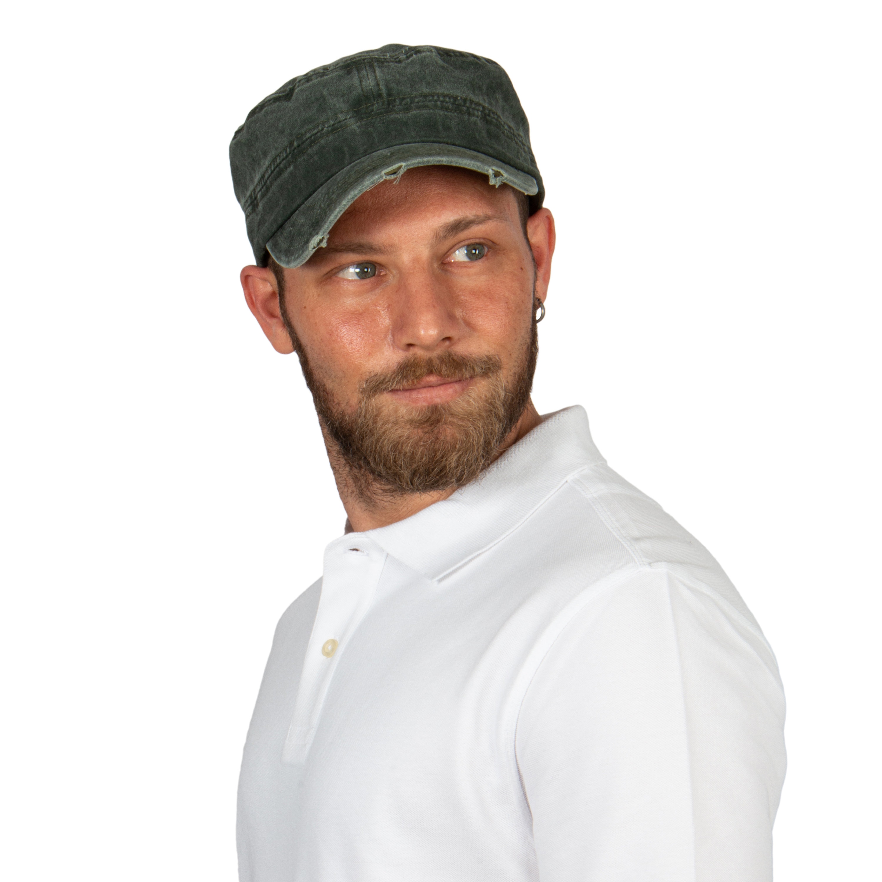 Forest Green Summer Pigment Dyed Cotton Military Cap, Army Style Hat ...