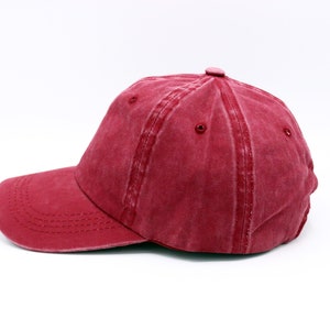 Red Cotton Summer Baseball Cap, Hatsquare Pigment Dyed Cap, Men Summer Hat, Adjustable Baseball Cap, Women Summer Hat, Sports Cap