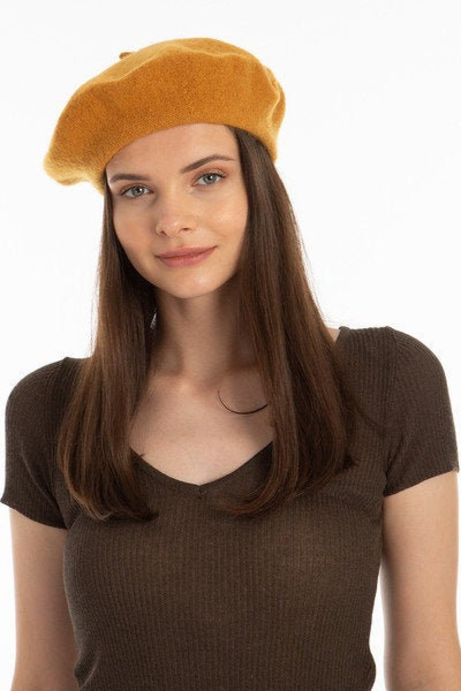 Yellow French Beret Painters Hat Women Felt Beret Women Etsy