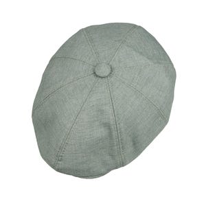 Green Linen Summer 8 Panel Newsboy Cap, Peaky Blinders Hat, Hatsquare Baker Boy Hat, Irish flat cap, Lightweight Vintage Men Hat, Ivy