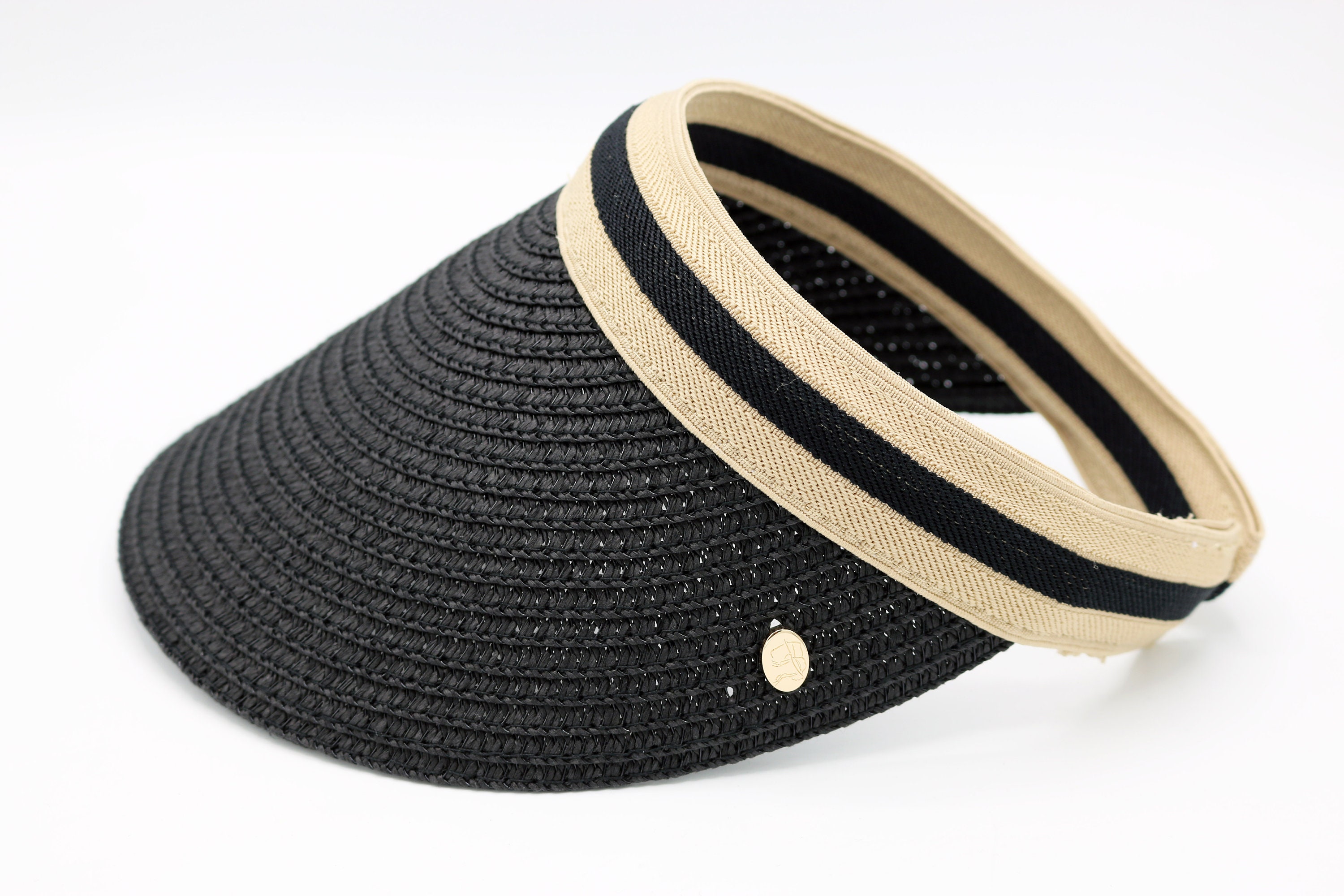 M.A.M.A. - Visor Straw Women\'s Hat Black Ladies Visor - Black – Best of Golf America main image 2