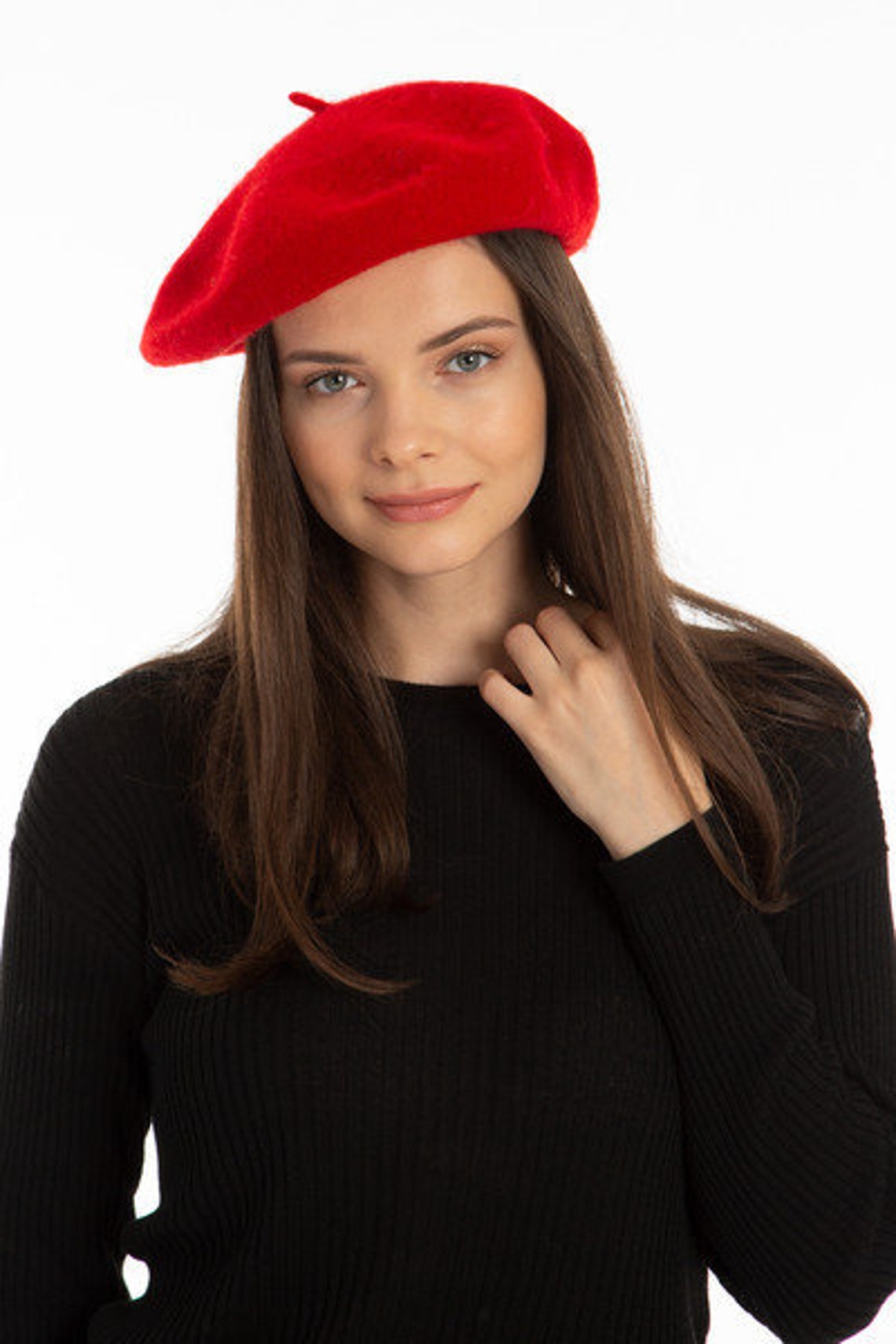 Red French Beret Painters Hat Women Felt Beret Women Etsy