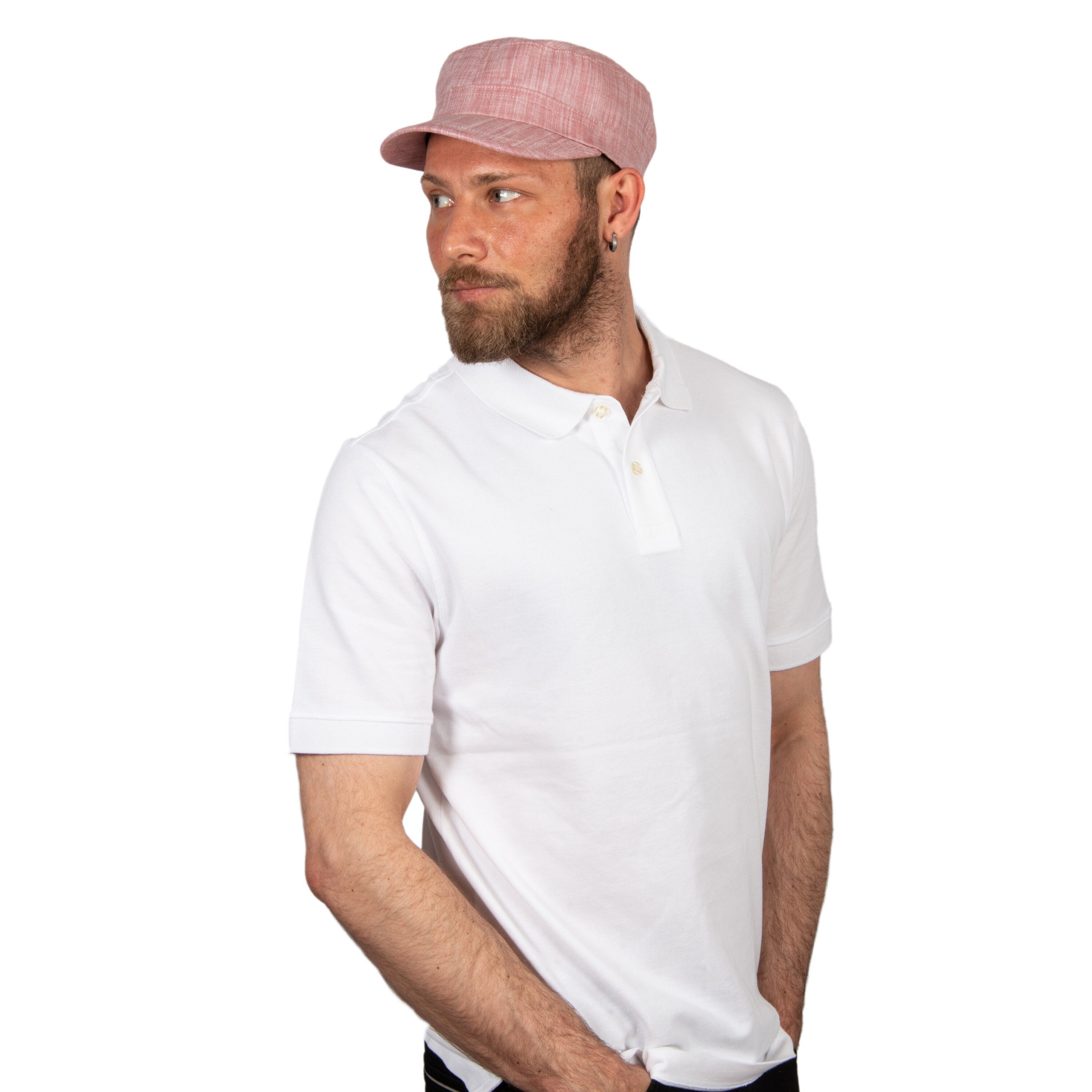 Light Red Summer Cotton Military Cap, Light Army Style Hat