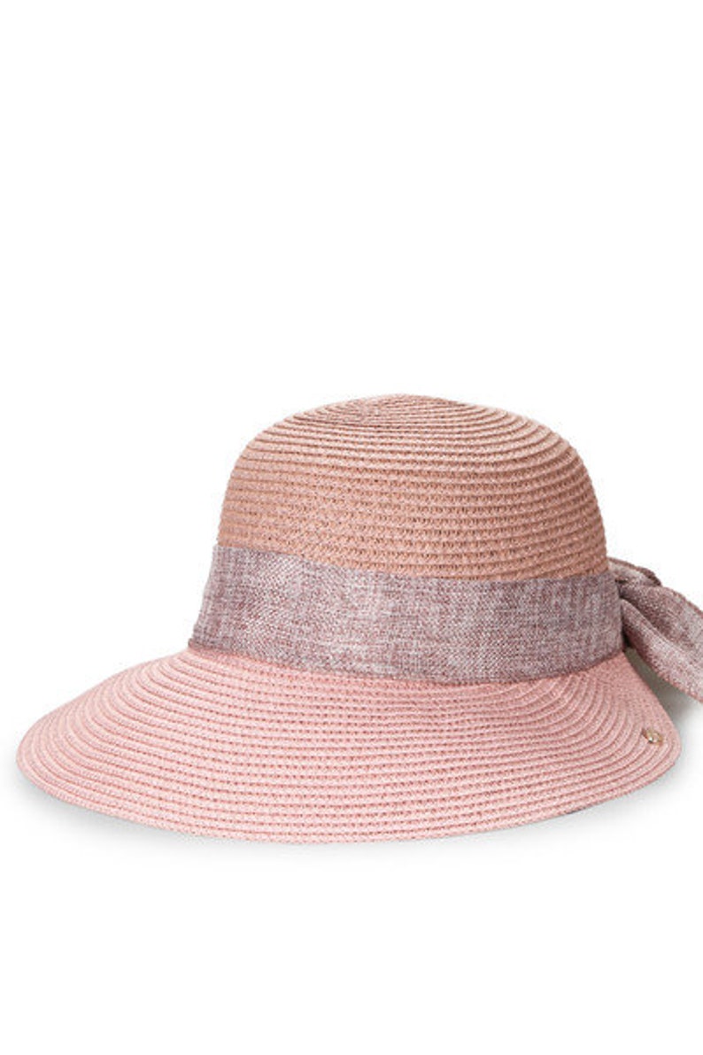 Holiday Hat Mothers Day Gift Pink Romantic Vintage Style Straw Hat Sun Hat Wide Brim Hat Women Summer Hat Boho Hat Beach Hat