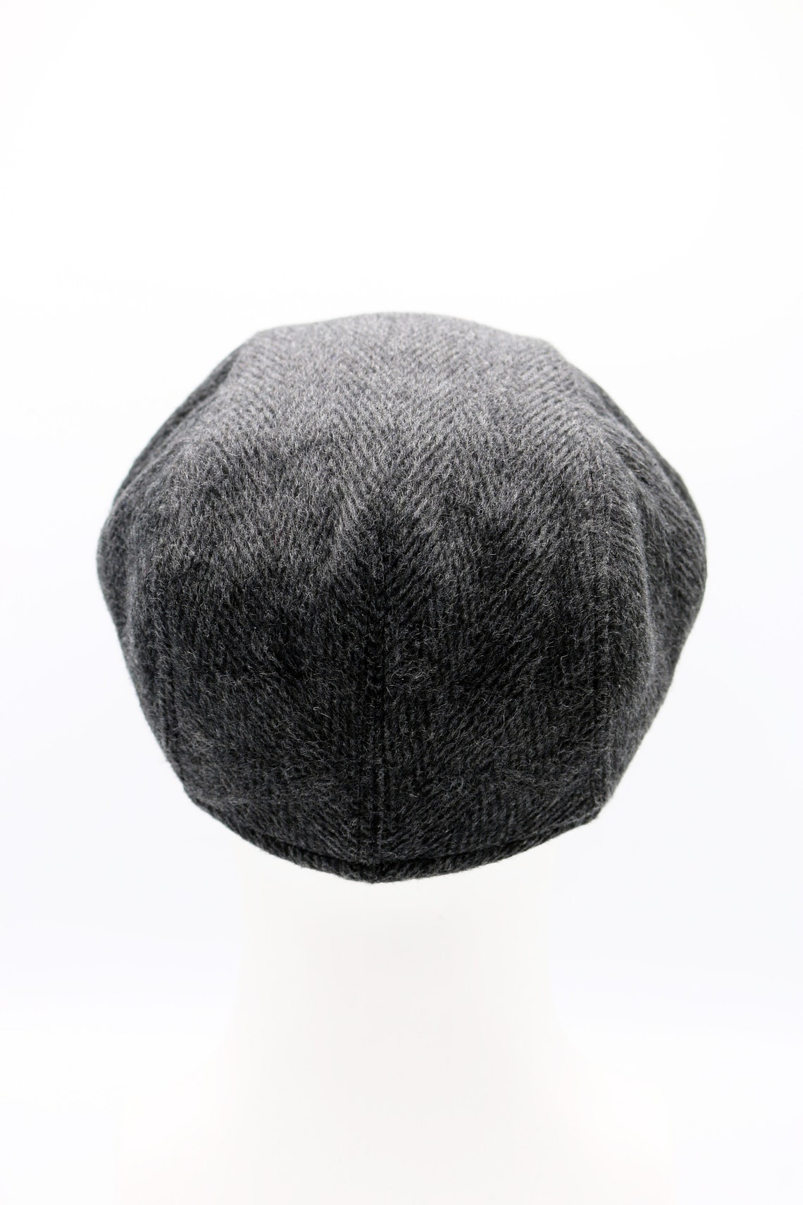 Dark Gray Wool Flat Cap Peaky Blinders Hat Baker Boy Leather | Etsy