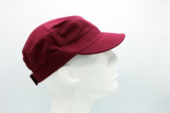Burgundy Summer Cotton Military Cap 