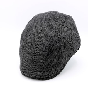 Dark Gray Wool Flat Cap Peaky Blinders Hat Baker Boy Hat - Etsy