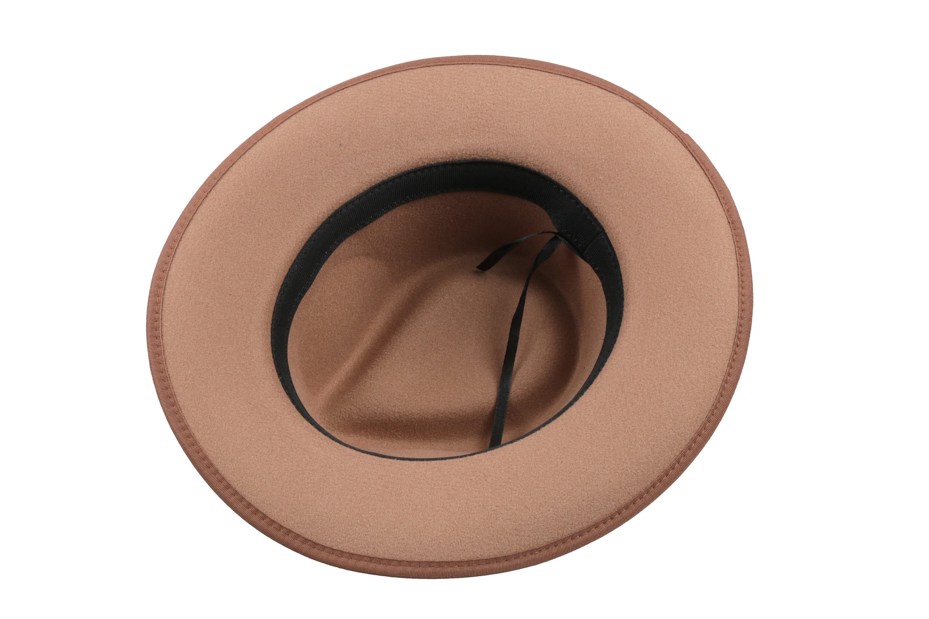 3266 Big Brim Fedora Mens Women Felt Boho Hat Panama Dress Up Hats Brown Classic Western Wide Brim Fedora Hat for Men Women Felt Jazz  main image 2
