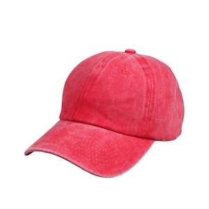 Rote Baumwollsommer-Baseballmütze, Hatsquare Pigment Dyed Cap, Männer gewaschener Baumwollsommerhut, verstellbare Baseballmütze, Frauen Sportmütze