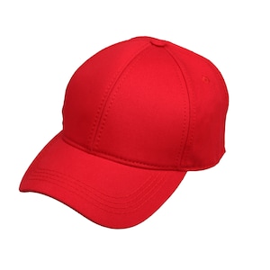 Red Cotton Fabric Classic Baseball Cap, Hatsquare 6 Panel Baseball Hat,  Men Summer Hat, Adjustable Baseball Cap, Women Summer Sports Hat