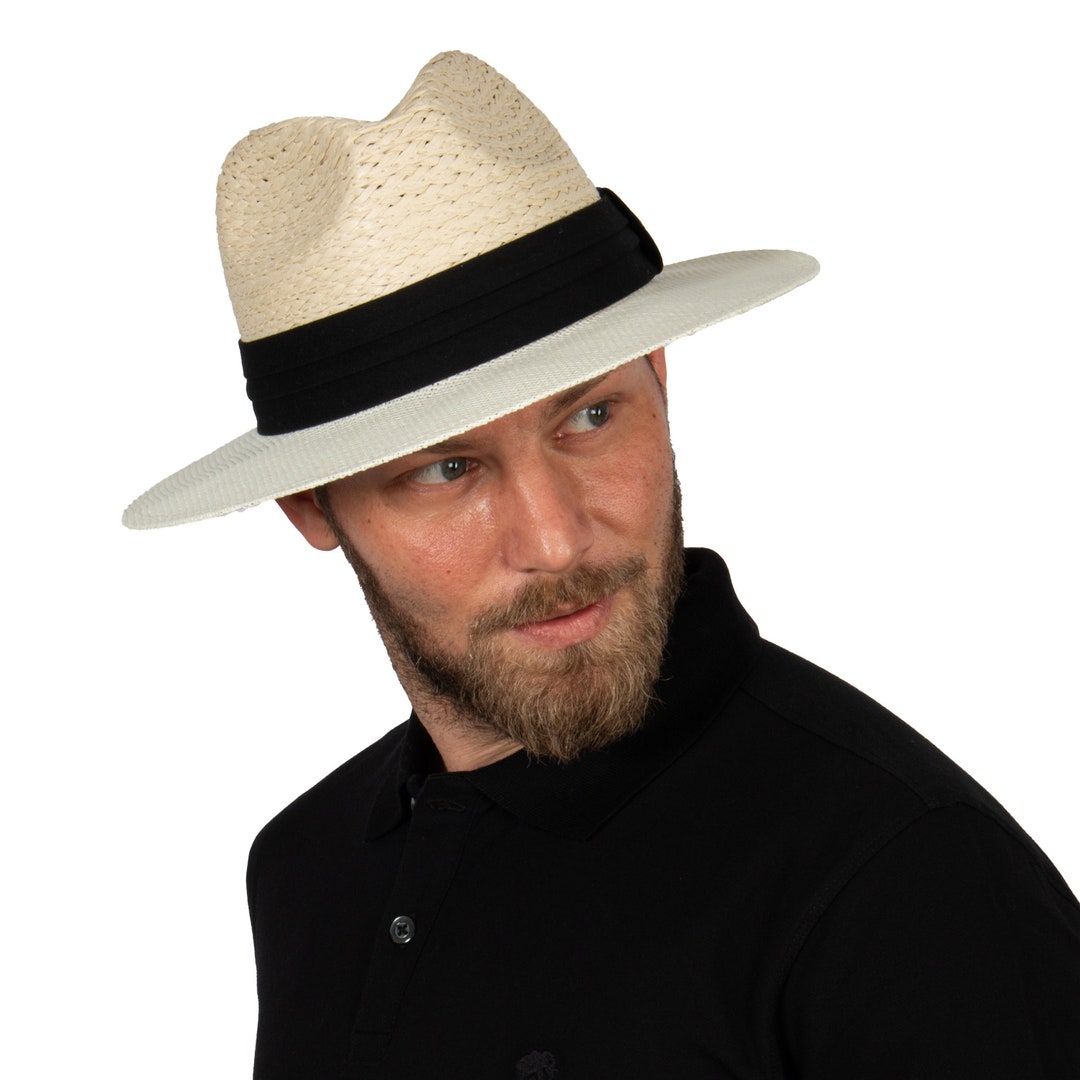 Ivory Natural Panama Hat, Men Summer Raffia Hat, Ecuador Montecristi ...