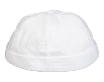 Chapéu Docker de algodão branco, gorro masculino de verão, chapéu sem aba militar marinheiro, boné de caveira de algodão streetwear, chapéu de trabalhador de doca de tecido