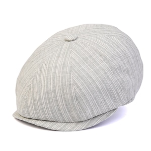 Striped Summer Linen 8 Panels Newsboy Cap, Peaky Blinders Hat, Baker Boy Hat, Irish flat cap, Paperboy Hat, Fathers Day Groomsman Gift