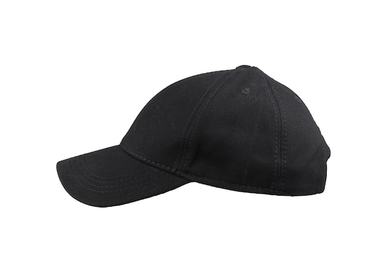 Black Cotton Fabric Classic Baseball Cap, Hatsquare 6 Panel