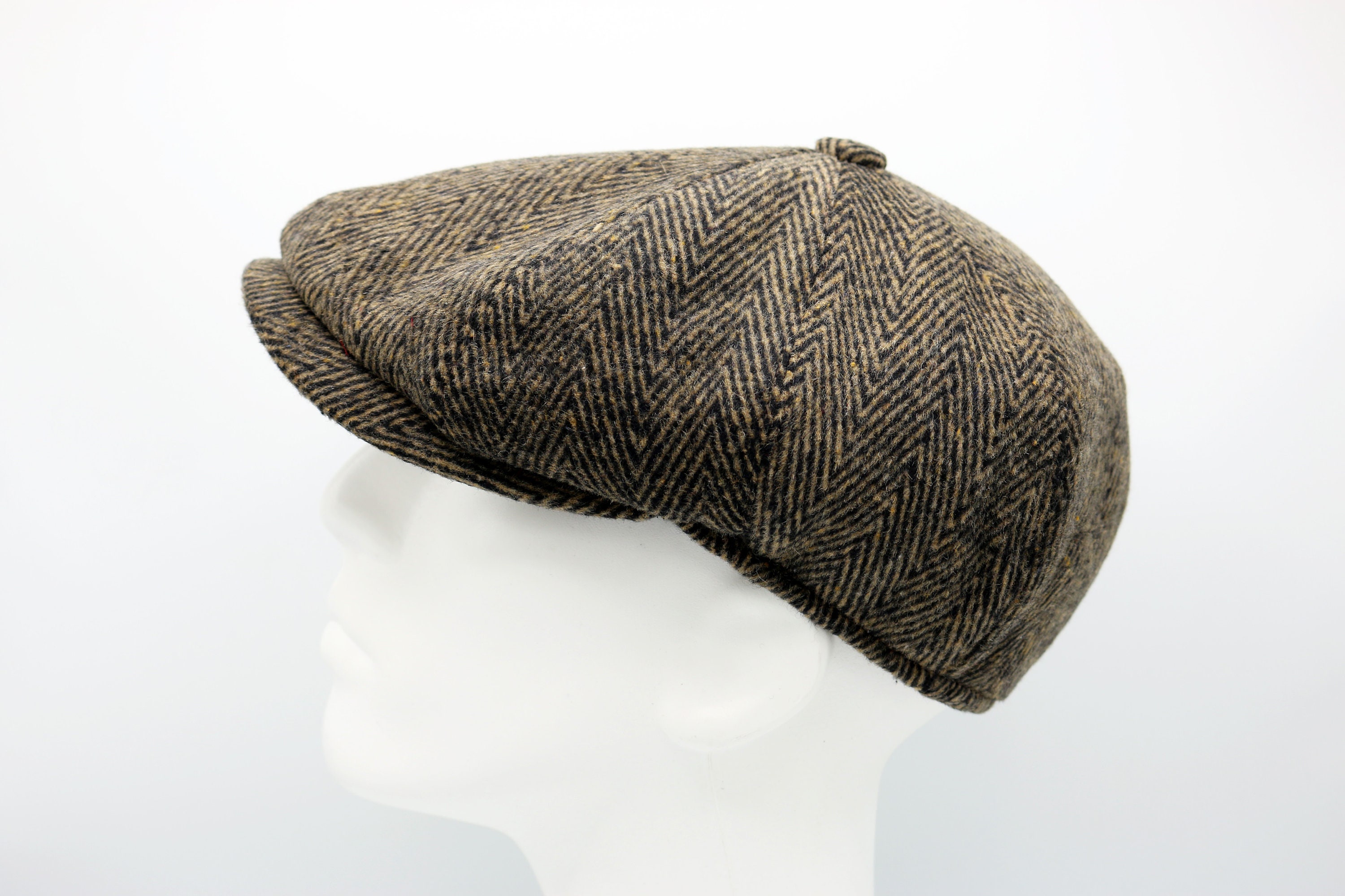 Milky Brown Herringbone Wool 8 Panels Cap Peaky Blinders Hat - Etsy