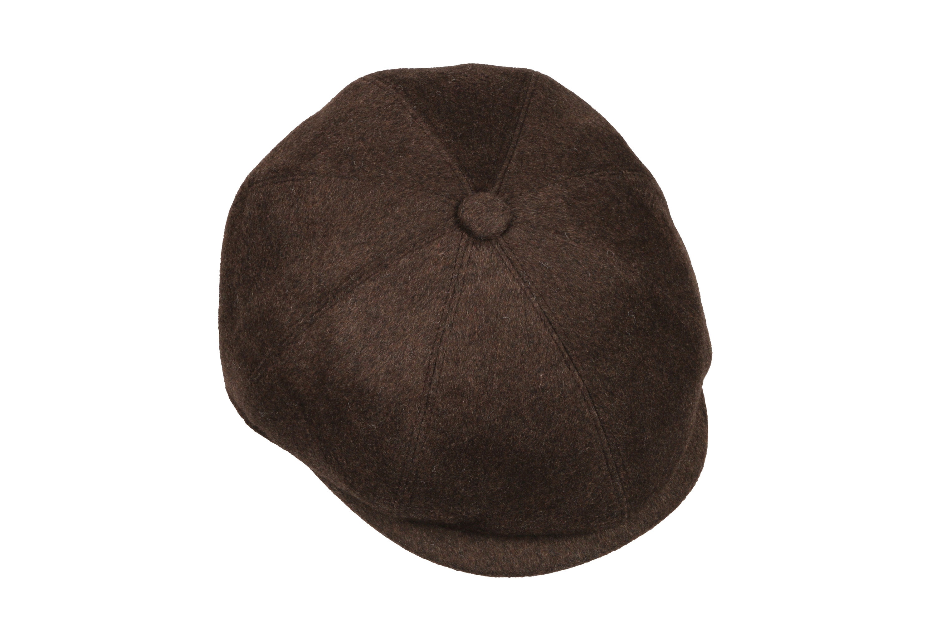Dark Brown Wool 8 Panels Newsboy Cap, Baker Boy Hat, Irish Flat
