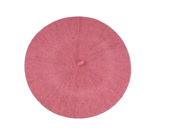Recapitula Classic Pink Beret Hats For Women Girl Man Painter