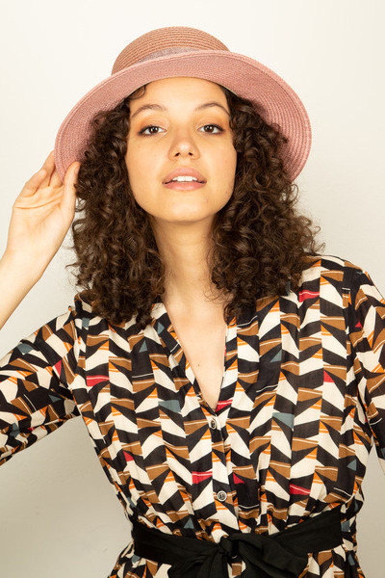 Holiday Hat Mothers Day Gift Pink Romantic Vintage Style Straw Hat Sun Hat Wide Brim Hat Women Summer Hat Boho Hat Beach Hat