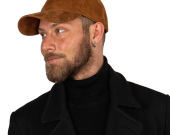 Suede Leather Baseball Cap, Hatsquare Baseball Cap, Man Leather Baseball Hat, Woman Adjustable Leather Cap, Man Baseball Cap, Sports Dad Cap