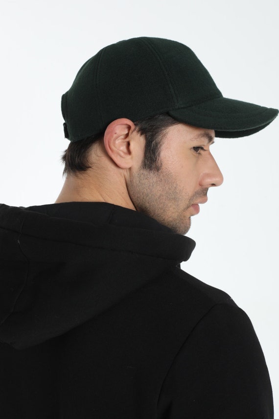 Green Wool Blend Baseball Cap, Hatsquare Baseball Cap