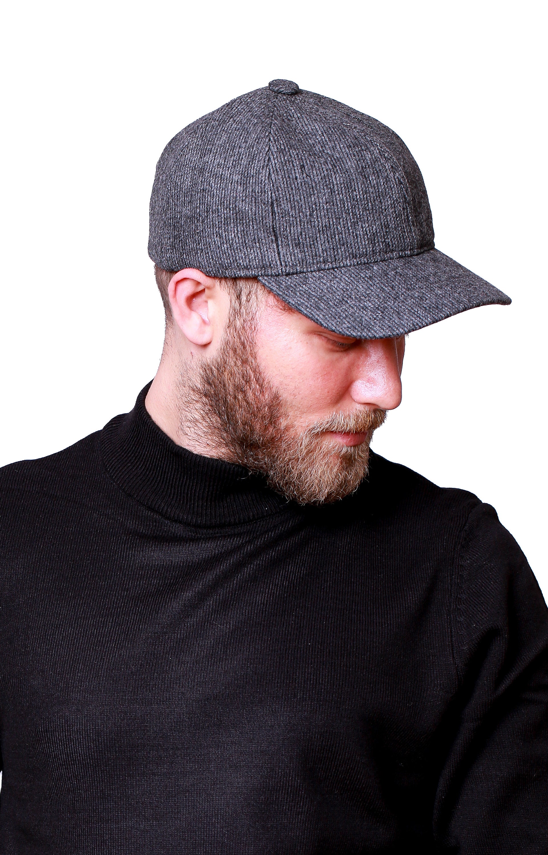 Gray wool baseball cap sale
