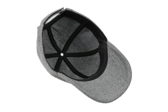 Gray Wool Blend Baseball Hat, Hatsquare Baseball Cap, Winter  display picture 1