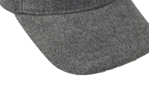 Gray Wool Blend Baseball Hat, Hatsquare Baseball Cap, Winter  display picture 1
