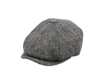 Herringbone Wool 8 Panels Newsboy Cap, Peaky Blinders Hat, Baker Boy Flat cap, Gatsby Hat, Groomsman Hat, Man Winter Hat, Paperboy Hat