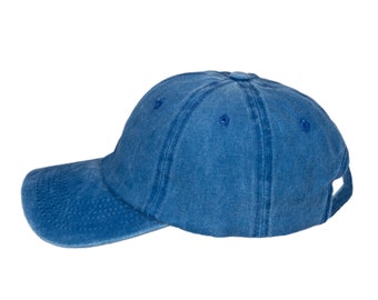 Gorra de béisbol de algodón azul, gorra de béisbol, gorra teñida con pigmentos, gorra de verano para hombre, gorra de béisbol ajustable, gorra de verano para mujer, gorra de béisbol Hatsquare