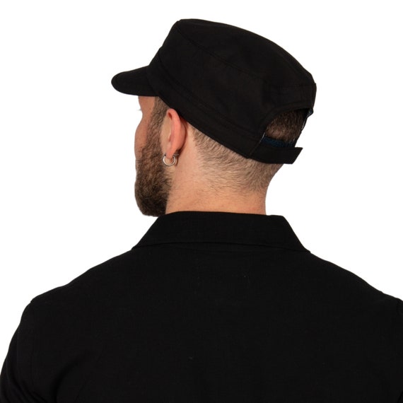 Black Summer Cotton Military Cap Light Army Style Hat Hatsquare