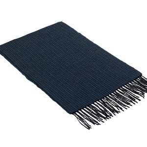 Blue Houndstooth Wool Men Scarf, Suit Scarf, Scarves for Men, Hatsquare Winter Scarf, Wool Fabric Scarf, Birthday Gift,Christmas Gift