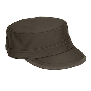 Dark Green Water Resistant Military Cap, Men Cadet Cap, Army Style Hat, Hatsquare Vegan Military Hat Castro Cap, Hunting Ranger Strapback