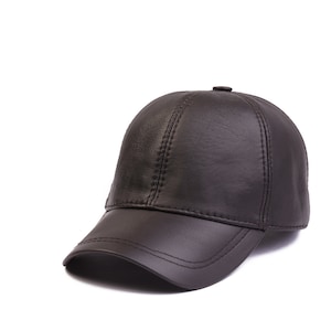 Dark Brown Leather Baseball Cap, Leather Hat, Adjustable Man Leather Baseball Cap, Women Baseball Cap, Sports Cap, Dad Hat