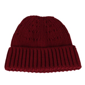 Burgunder häkeln Winter Fischer Beanie, Hafenarbeitermütze, Hafenarbeitermütze, Sailor Militär ohne Rand, Streetwear Skull Cap, Winter Hafenarbeiter Hut