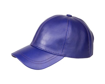 Purple Leather Baseball Cap, Hatsquare Baseball Cap,  Woman Leather Hat, Adjustable Man Baseball Cap, Christmas Gift,  Woman Leather Hat