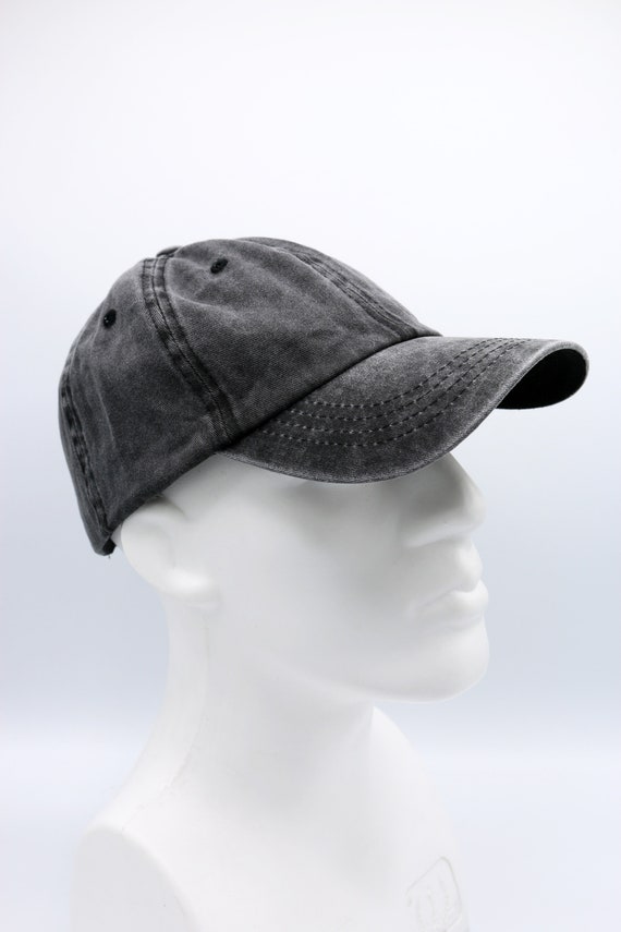 Black Cotton Baseball Cap, Baseball Hat, Pigment Dyed Cap  display picture 1