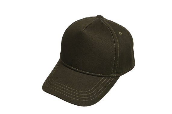 Dark Green Cotton Fabric Baseball Cap, 5 Panel Baseball Hat