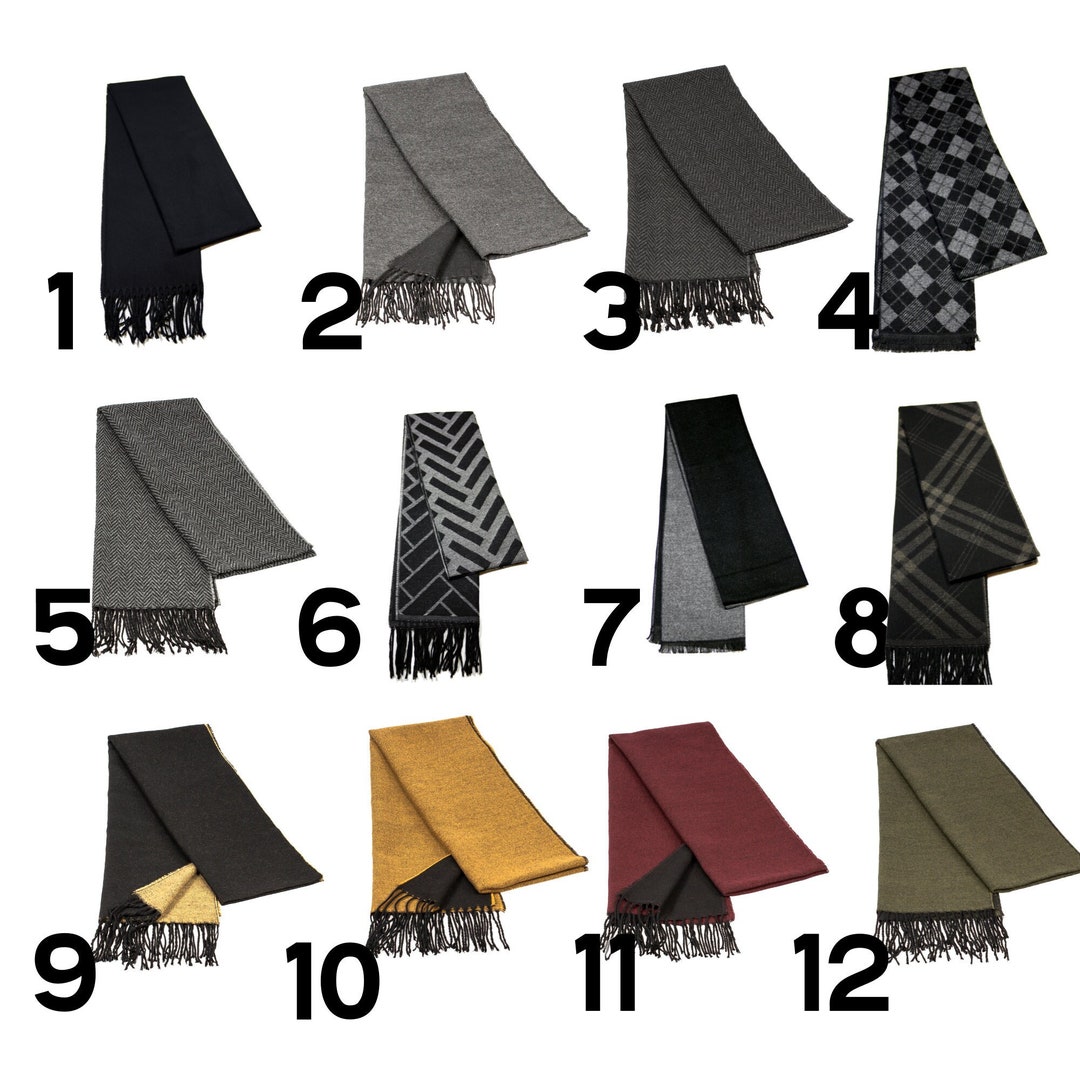 Black Colors Wool Men Scarf, Suit Scarf, Scarves for Men, Winter Scarf ...