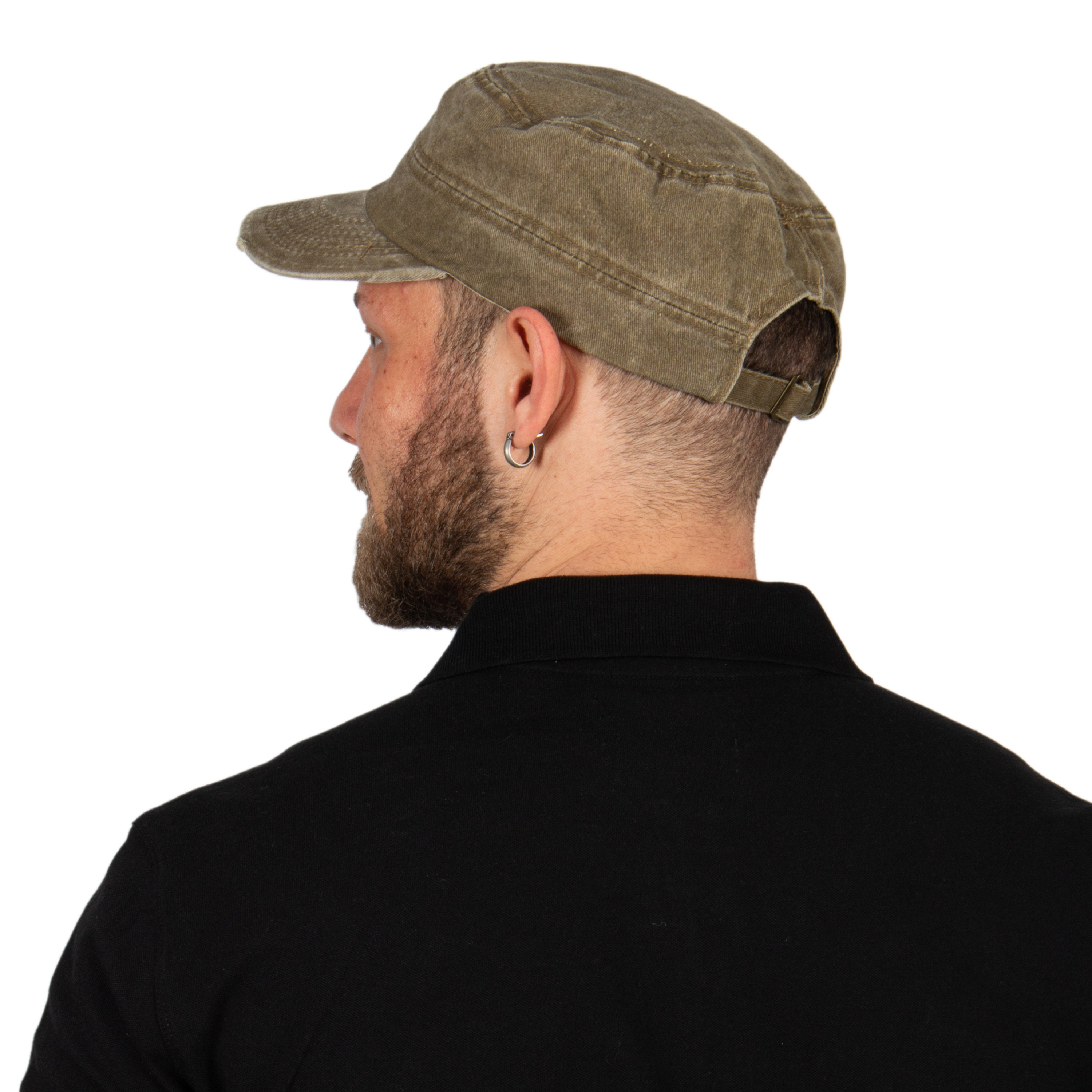 Brown Summer Pigment Dyed Cotton Military Cap, Army Style Hat, Castro ...