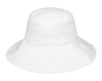 White Linen Wide Brim Bucket Hat, Bright Color Summer Bucket Hat, Foldable One Size Hat, Hatsquare Women Sun Hat, Linen Hat, Fishermans Hat