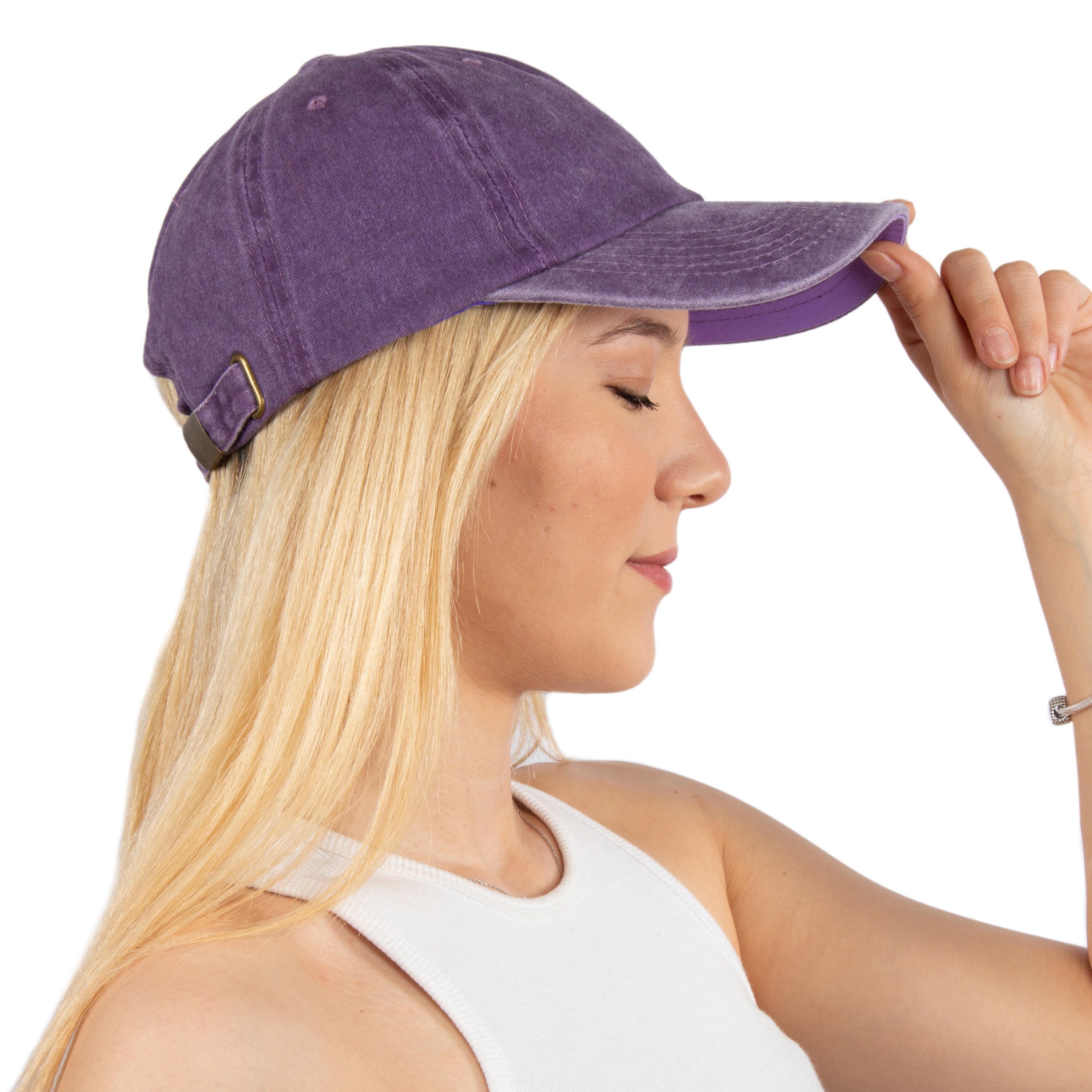 Purple Cotton Baseball Cap, Hatsquare Baseball Hat, Pigment Dyed Cap, Men Summer Hat, Adjustable Baseball Cap, Women Summer Hat, Sports Cap