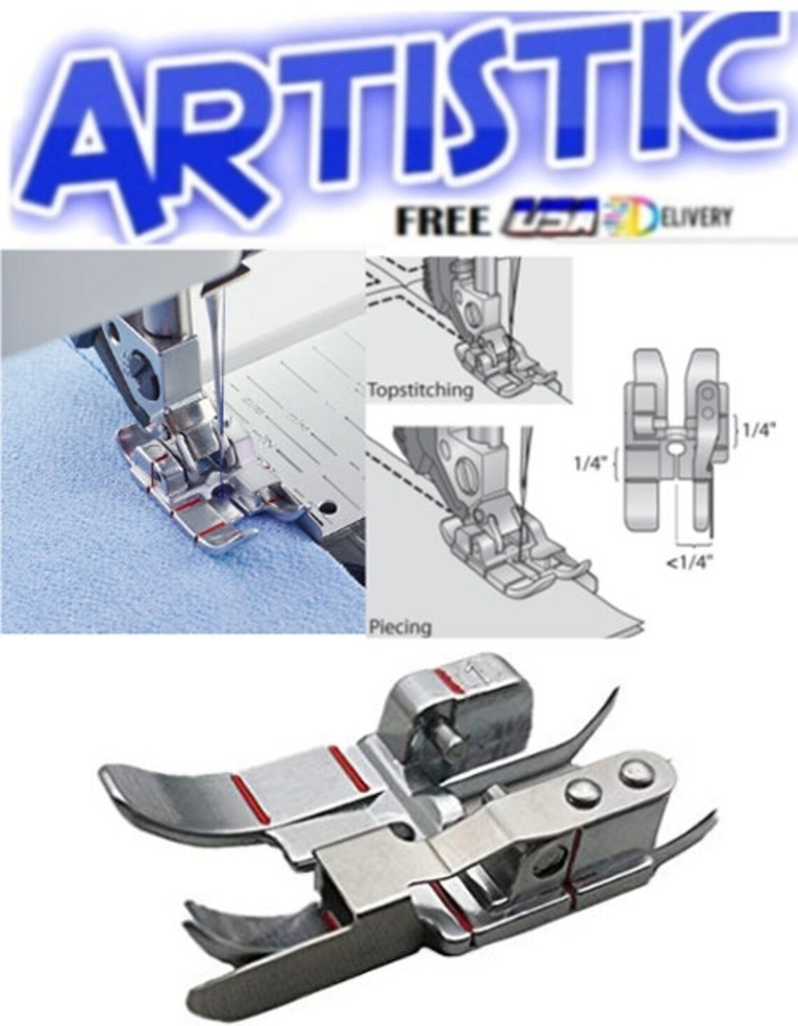 PFAFF 1/4 Right Edge Guide Patchwork Quilting foot for Etsy