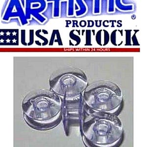 172336 172222. 20pcs. Drop-in Curved Bobbins Clear Plastic- SINGER 66 99 185