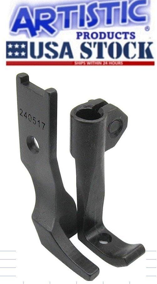Left & Right Toe Zipper Foot Set For Consew, Juki, Singer & Other Industrial Sewing Machines