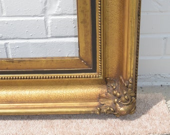 Large antique finished corner frame gold and black