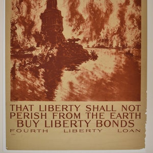 Que la libertad no perecerá de la Tierra Póster de la 1ª Guerra Mundial por Joseph Pennell 1918