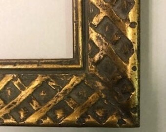 Beautiful Restored Antique Gold Lattice Wood Picture Frame
