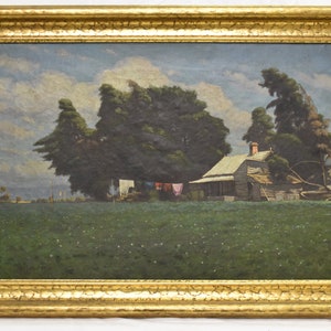 Framed oil on canvas painting by John B. Mather, 1899