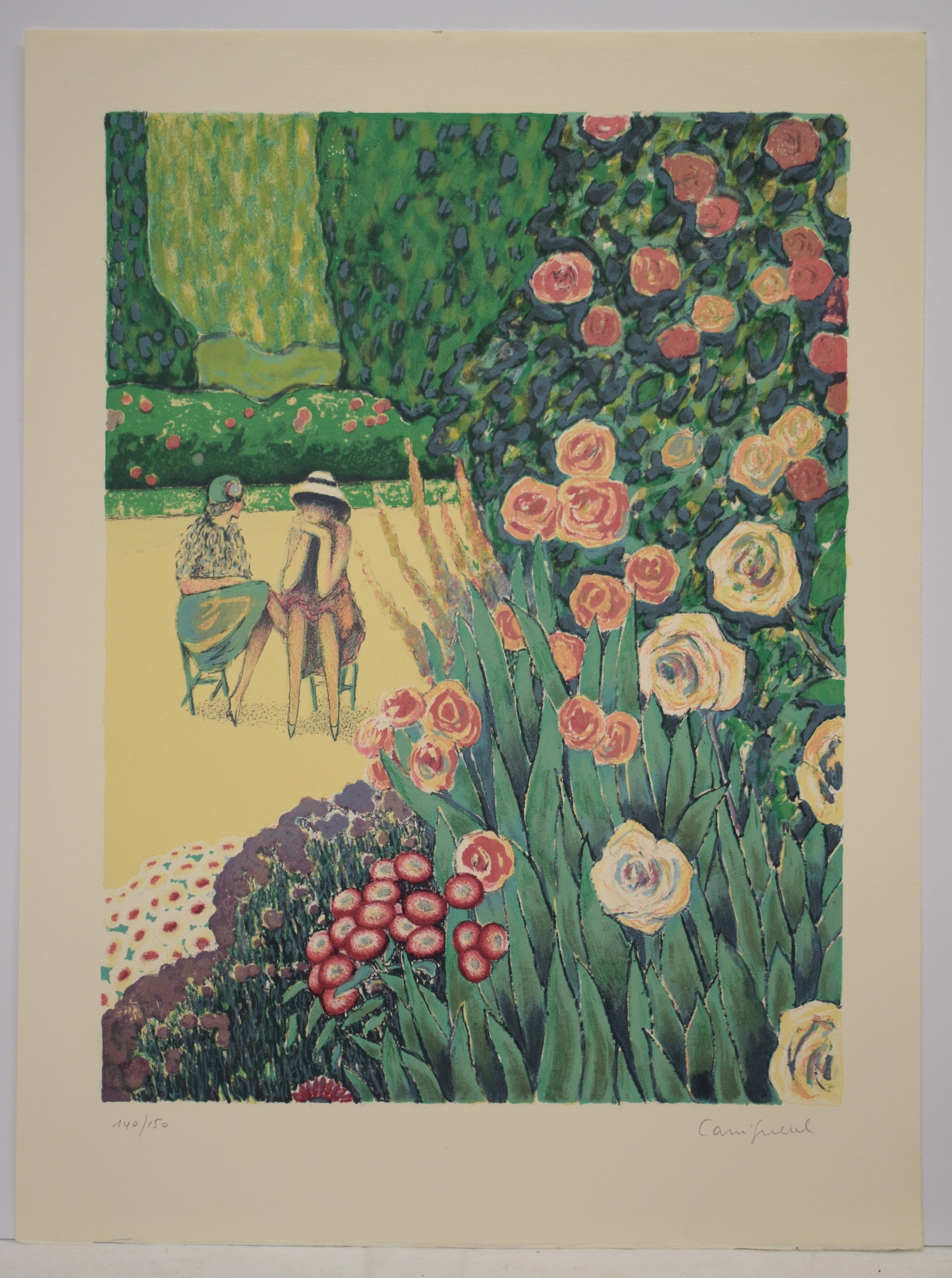 Lithographie couleur en édition limitée Parcs (pour Guillevic) par