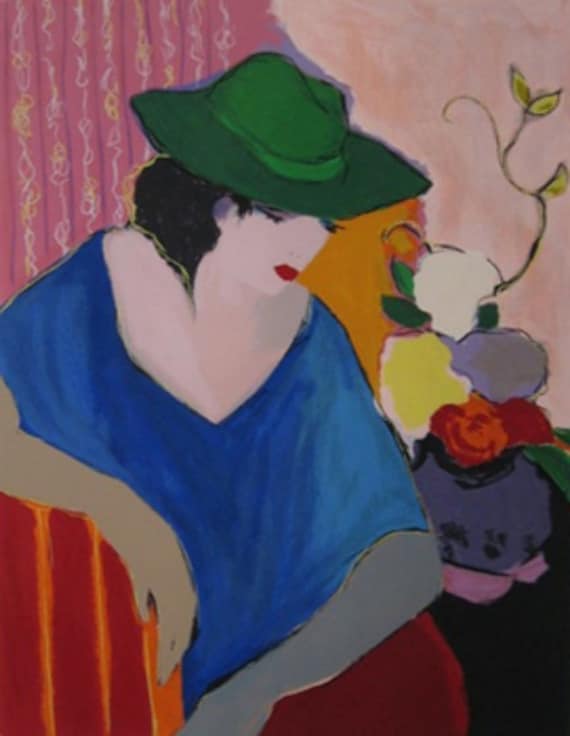 Framed Limited Edition Serigraph by Itzchak Tarkay "Solitude I" - Signed by the Artist - #65/300